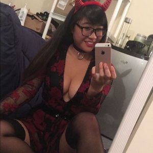 Floral Mesh Deep V Dress